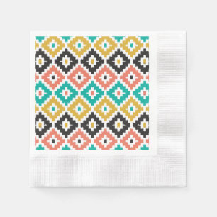 Serviette Jetable Motif tribal aztèque mexicain de diamant d'Ikat