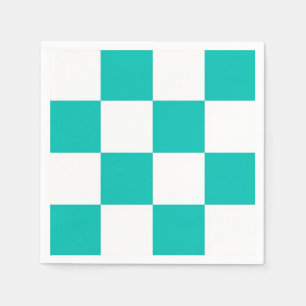 Serviette Jetable Motif turquoise du tableau de contrôle blanc