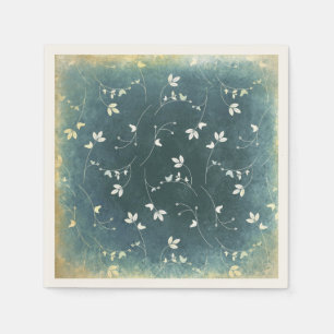 Serviette Jetable Motif Vintage Whimsical avec Oiseaux et Feuilles