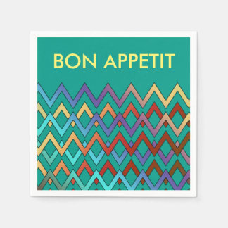 Serviette Jetable Motif ZIGZAG - couleur + votre texte