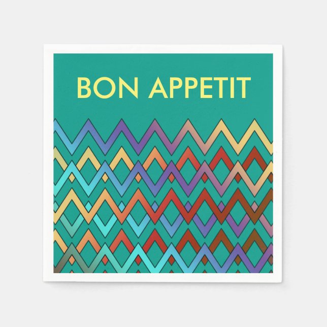 Serviette Jetable Motif ZIGZAG - couleur + votre texte (Devant)