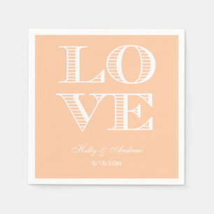 Serviette Jetable Mouchoirs Pêche, Amour Blanc