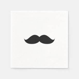 Serviette Jetable Moustache noire drôle mignonne