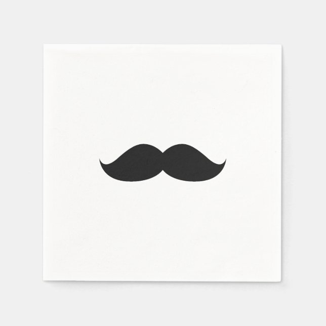 Serviette Jetable Moustache noire mignonne (Devant)