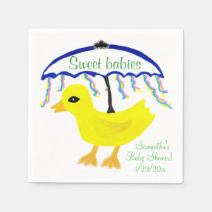 Serviette Jetable Multiples mignon Baby shower Jaune Canard Paraplui