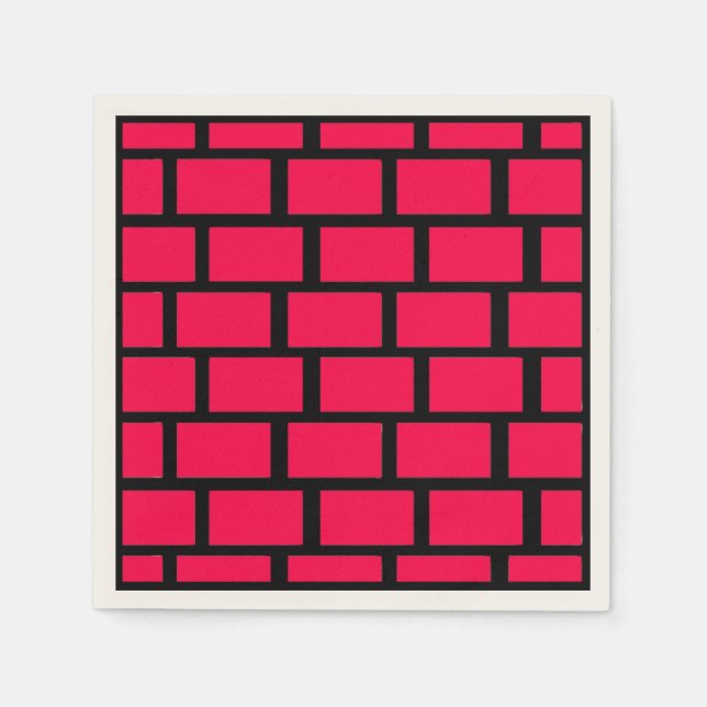 SERVIETTE JETABLE MUR EN BRIQUE ROUGE (Devant)