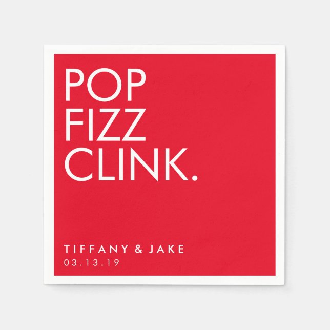 Serviette Jetable Napkin - Pop Fizz Clink (Devant)