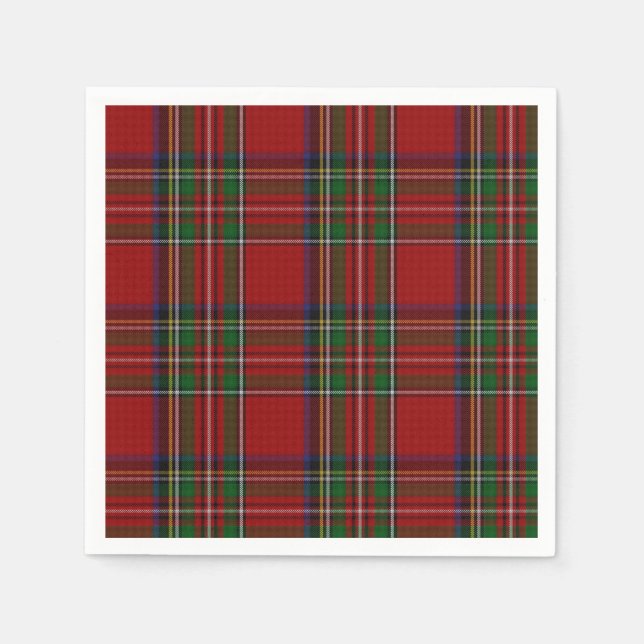 Serviette Jetable Napkins en papier tartan Royal Stewart (Devant)