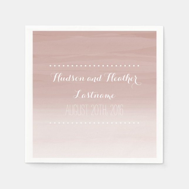Serviette Jetable Napkins Mariage Blush Ombre (Devant)