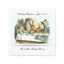 NAPKINS mariages -ALICE IN WONDERLANDS THÉ PARTY-