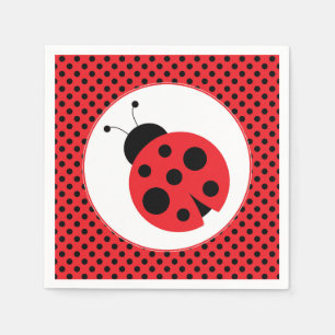 Serviette Jetable Napkins Polkadot Ladybug Party