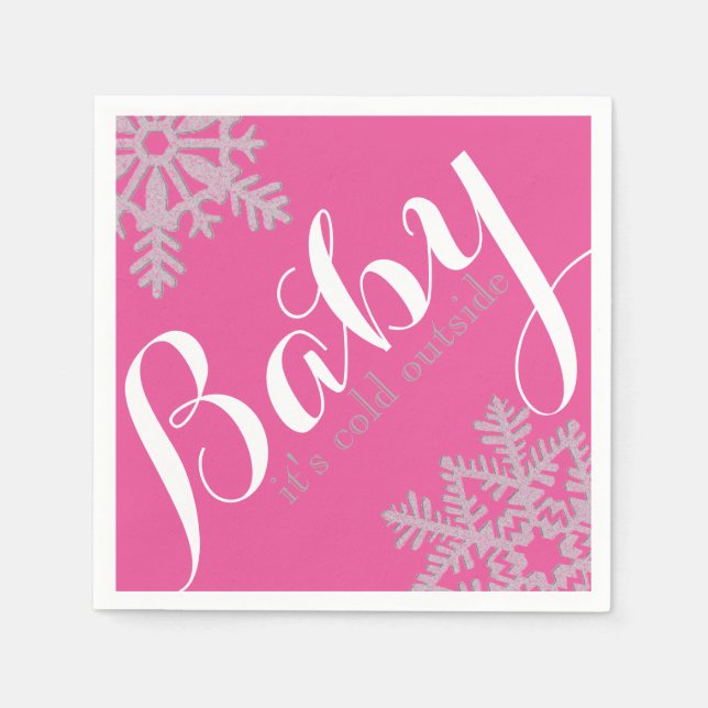 Serviette Jetable Naples à thème d'hiver (Devant)