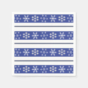 Serviette Jetable Naples Blue and White Snowflake