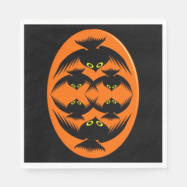Serviette Jetable Naples Halloween Crows Papier (Devant)