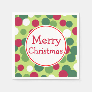 Serviette Jetable Naples Retro Green Merry Christmas Party