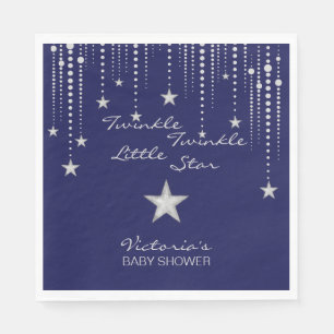 Serviette Jetable Naples Twinkle Little Star - Bleu, Argent