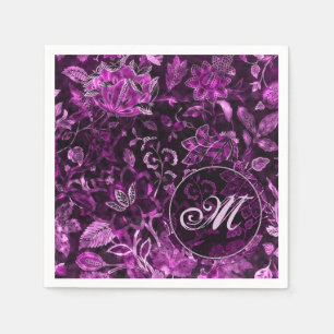 Serviette Jetable Napoléon Vintage rose Monogramme