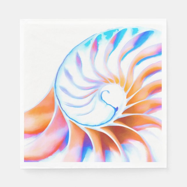 Serviette Jetable Nautilus coloré (Devant)