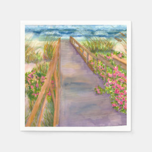 Serviette Jetable Nautique - Chemin vers la mer Cocktail Napkin