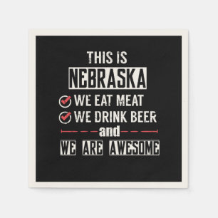 Serviette Jetable Nebraska Mangez De La Viande Bière Super