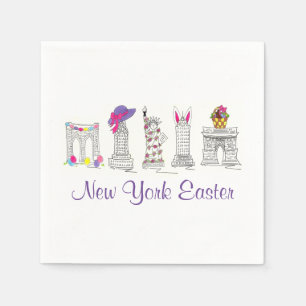 Serviette Jetable New York City Pâques NYC Landmarks Architecture
