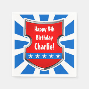 Serviette Jetable Ninja Patriotic Warrior Boys Parti Anniversaire de