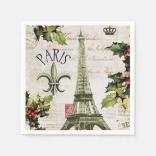 Serviette Jetable Noël des millésimes à Paris