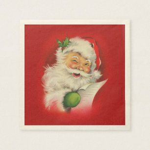 Serviette Jetable Noël du Père Noël vintage