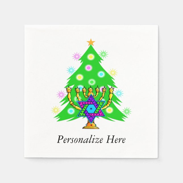 Serviette Jetable Noël et Hanoukka (Devant)