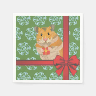 Serviette Jetable Noël Hammy de hamster de Noël