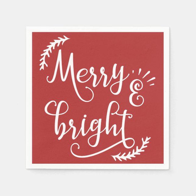 Serviette Jetable Noël joyeux et lumineux (Devant)