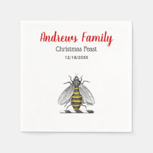 Serviette Jetable Noël Noël Noël Heraldique Vintage abeille Emblème 