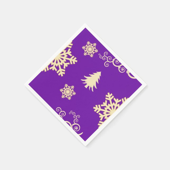 Serviette Jetable Noël pourpre (Coin)