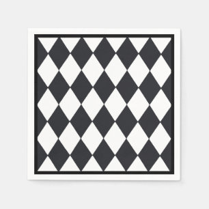Serviette Jetable Noir de harlequin