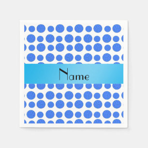 Serviette Jetable Nom personnalisé motif de volley-ball bleu