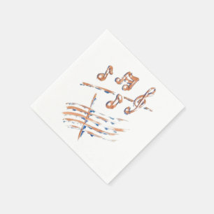 SERVIETTE JETABLE NOTES DE MUSIQUE COCKTAIL STANDARD NAPKIN