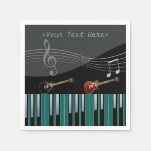 Serviette Jetable Notes de musique pour piano et guitare