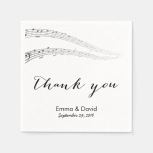 Serviette Jetable Notes musicales Merci Mariage musical