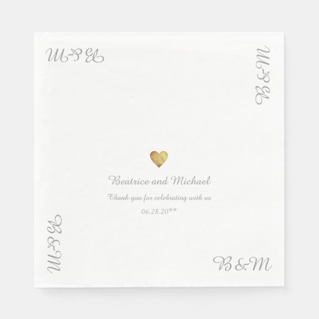 Serviette Jetable Notre Réception De Mariage (Devant)