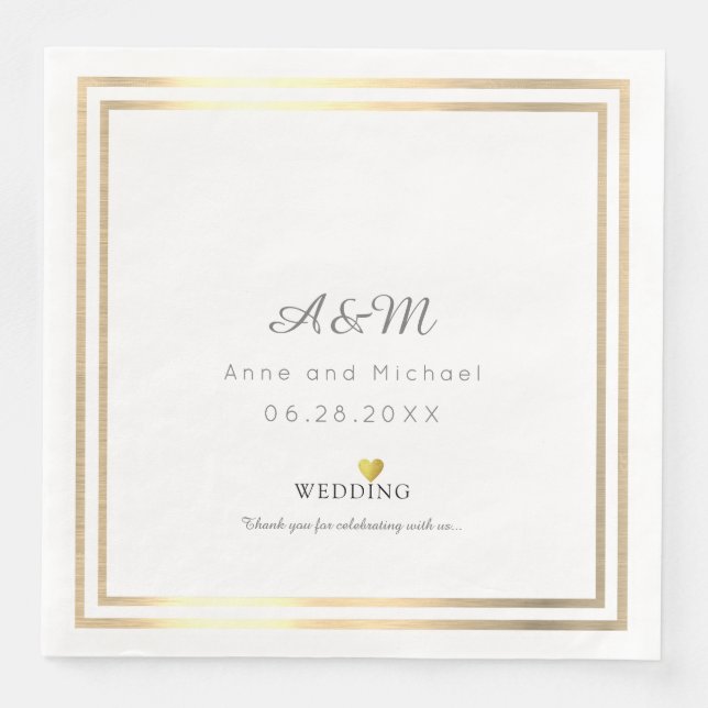 Serviette Jetable notre réception de mariage (Devant)