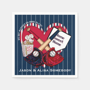 Serviette Jetable Nous nous sommes mariés, Home Plate Baseball Napki