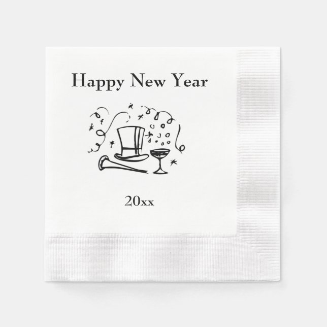 Serviette Jetable Nouvel An Bonne année avec année (Devant)
