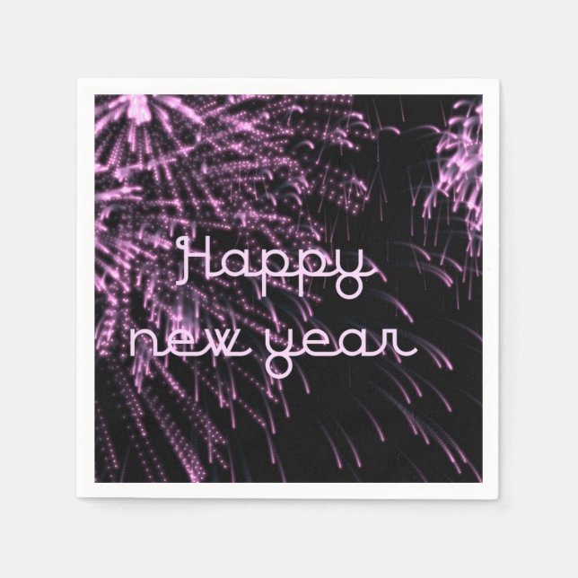 Serviette Jetable nouvelle année heureuse (Devant)