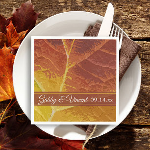 Serviette Jetable Nuances de Mariage feuille d'automne