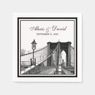 Serviette Jetable NYC Skyline Brooklyn Bridge #2 SQ Mariage
