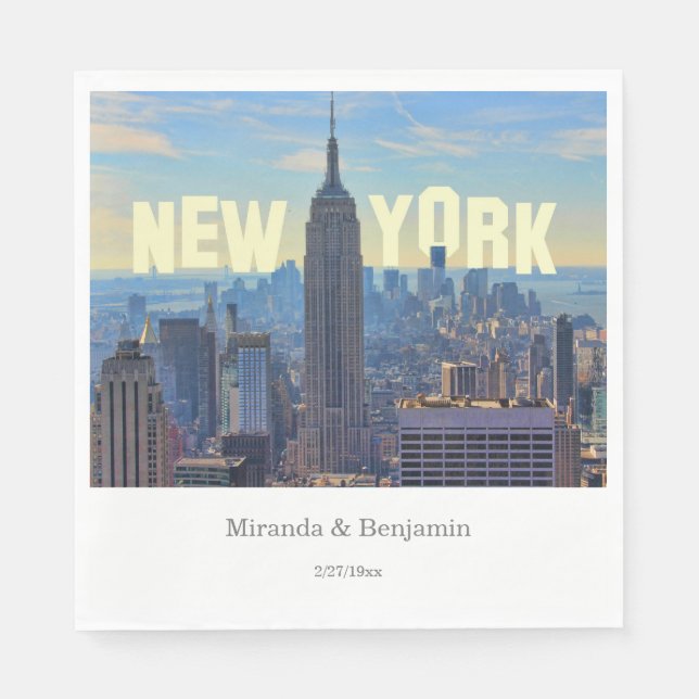 Serviette Jetable NYC Skyline ESB WTC 2C L (Devant)