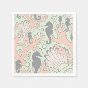 Serviette Jetable Ocean Garden Pastel Cocktail Napkins
