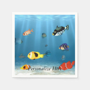 Serviette Jetable Océans des poissons