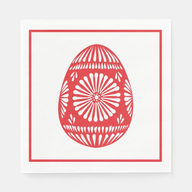 Serviette Jetable Oeuf de Pâques rouge orthodoxe (Devant)