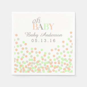Serviette Jetable Oh Baby Confetti Baby shower Napkin   Monnaie de c